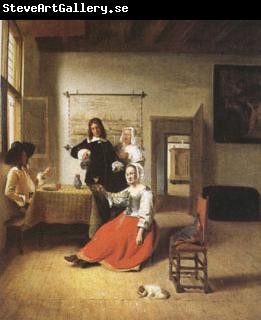 Pieter de Hooch A Woman Drinking with Two Gentlemen) (mk05)